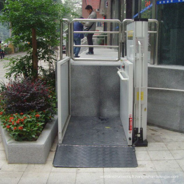 matériel en acier inoxydable handicapé élévateur vertical pour fauteuil roulant avec certifications iso